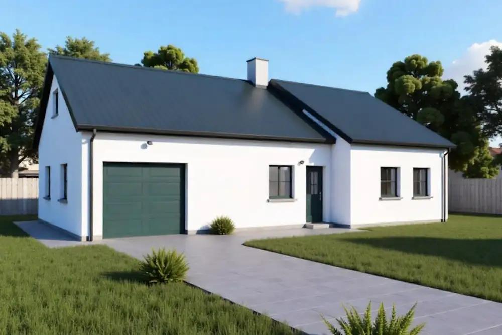 Une maison extérieure avec un jardin