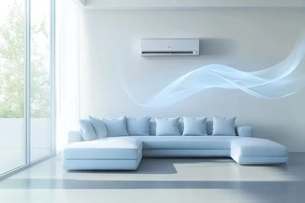 Une climatisation dans un salon